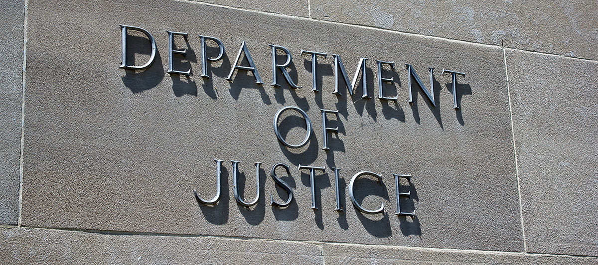 Department of Justice sign